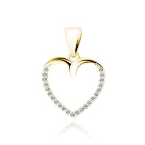 Pandantiv argint placat cu aur galben inima cu pietre DiAmanti Z1830CG-DIA (Argint 925‰ 0,9 g.)